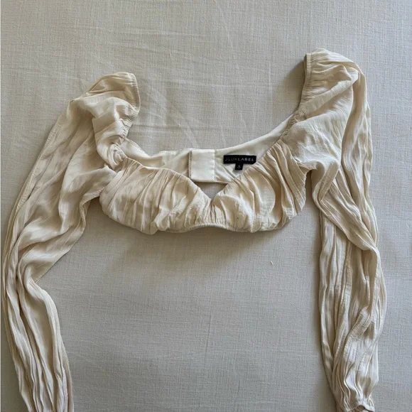 JLUXLABEL Cream Ruched Blouse - Picture 1 of 1
